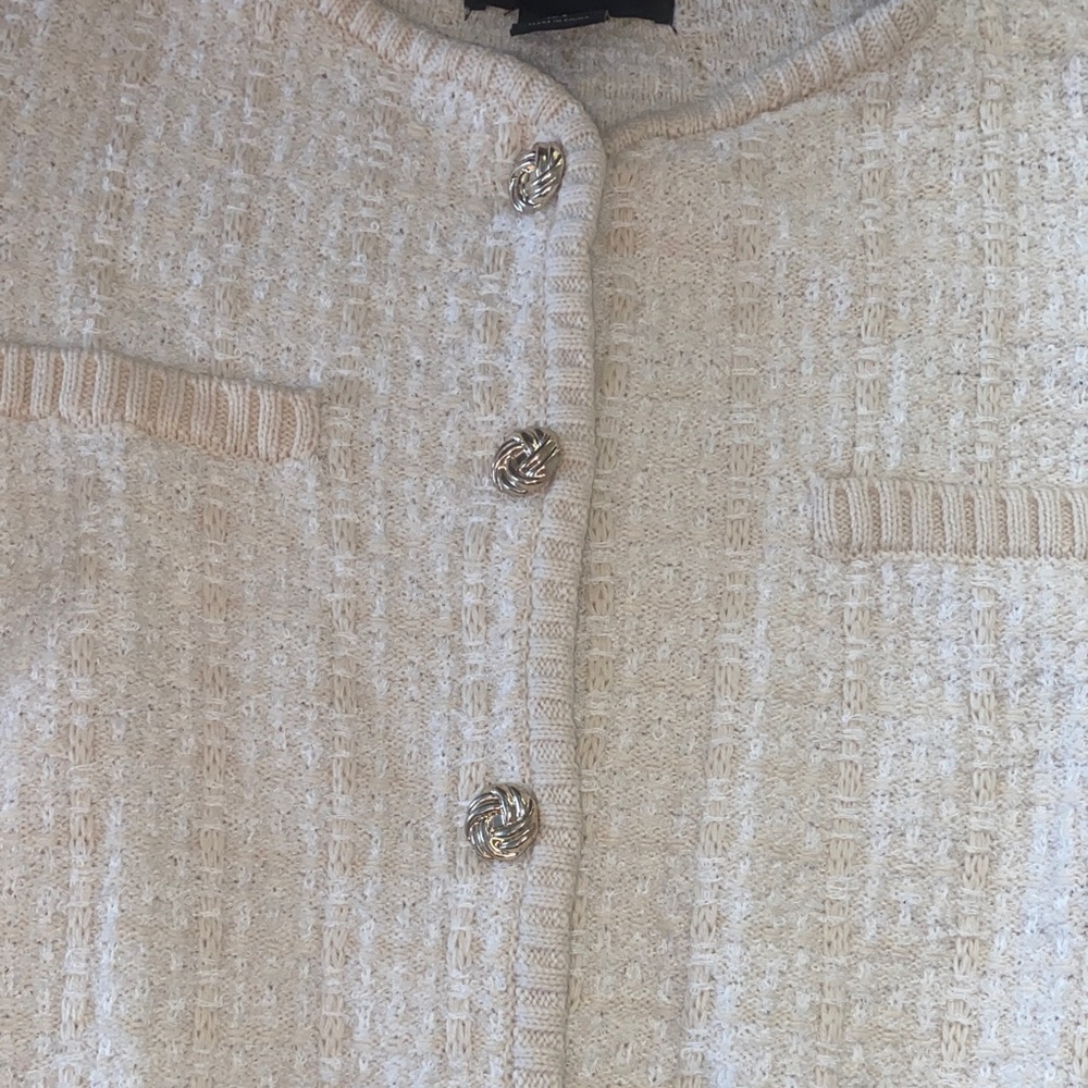Tahari Ivory Textured Knit Cardigan - Picture 3 of 3